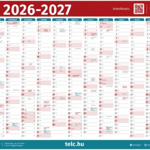 telc óriás falinaptár 2026/2027