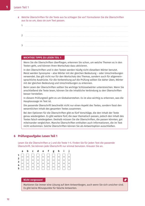 Prüfungstraining Zertifikat Deutsch / telc Deutsch B1