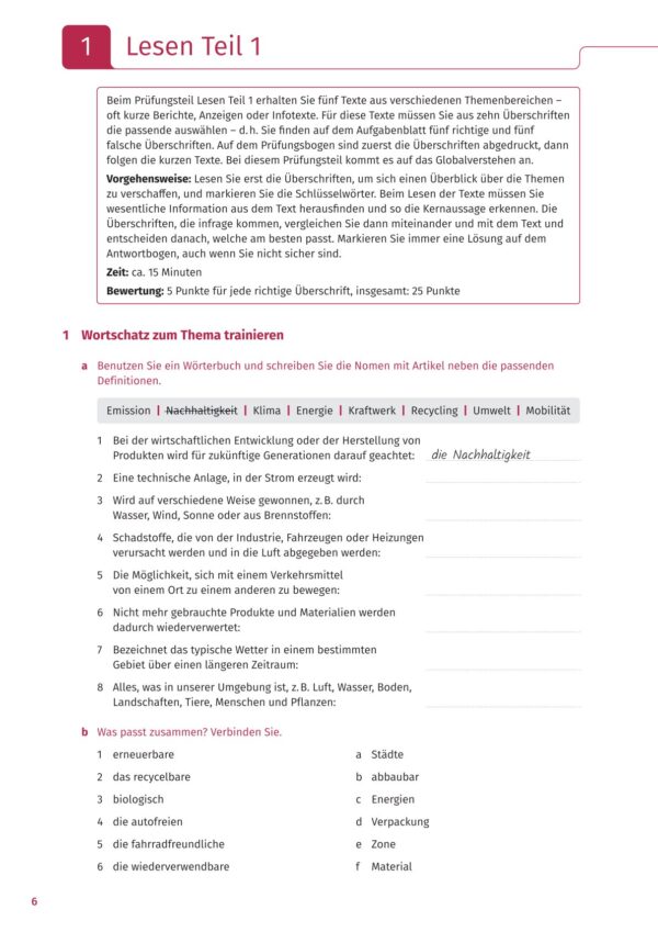 Prüfungstraining Zertifikat Deutsch / telc Deutsch B1