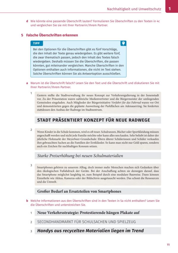 Prüfungstraining Zertifikat Deutsch / telc Deutsch B1
